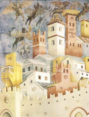 GIOTTO di Bondone The Devils Cast out of Arezzo (mk08) Sweden oil painting art